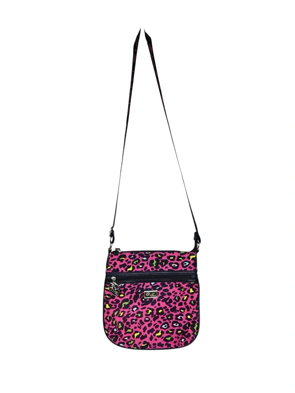 Luv Betsey by Betsey Johnson Animal Print Hot Pink Black Crossbody